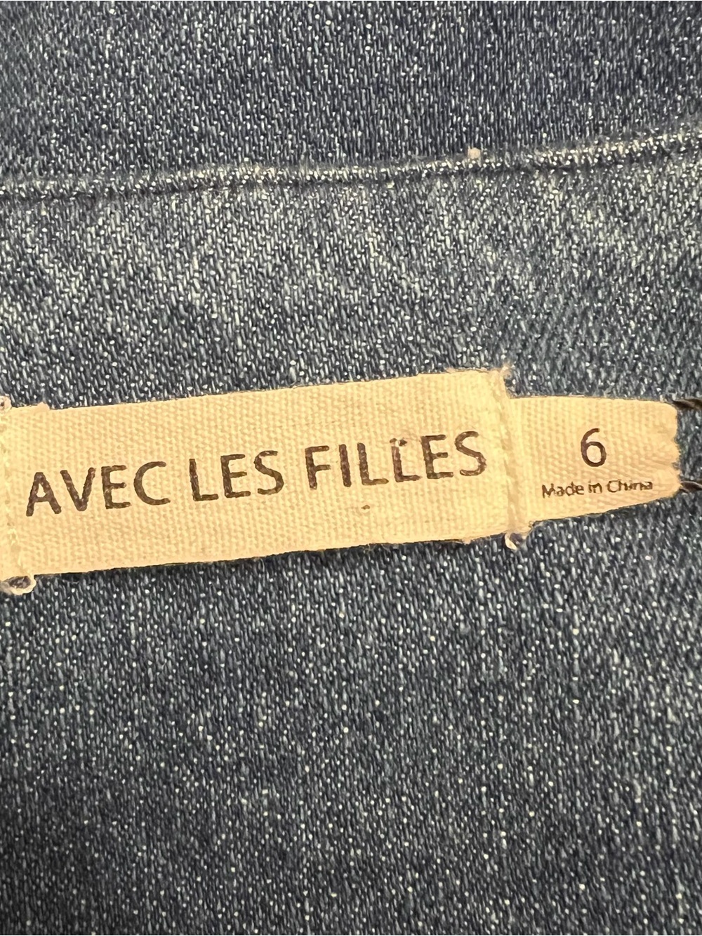 Avec Les Filles Western Embroidered Denim Snap Front Mini Dress Size 6 NWT - Picture 12 of 13